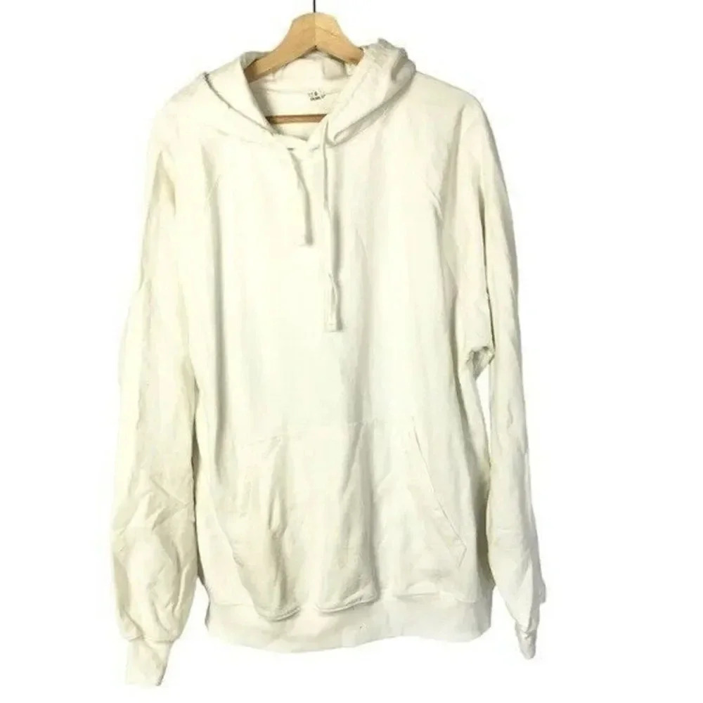 Boutique White Oversized Long Sleeve Hoodie Sweatshirt XL